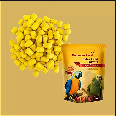 EXTRA GOLD PARROTS. para pássaros de grande porte, como papagaios, cacatuas, araras, entre outros.