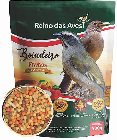 Boiadeiro Frutas Super premium 500g – Reino das Aves