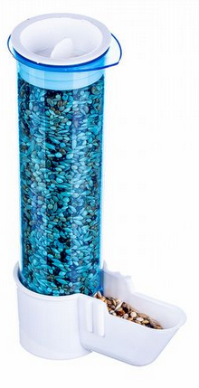 comedouro italiano para pássaros mr pet malha larga azul 100ml