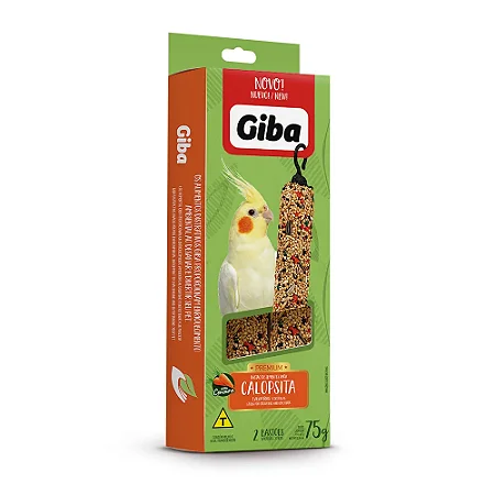 Giba Bastão Calopsita Cenoura 75g - Prefere. Alimenta, desestressa e diverte.