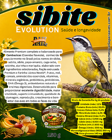 Ração para Sibite, Evolution Saúde e Longevidade. 150 g