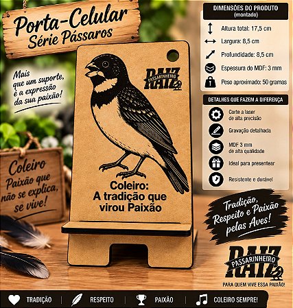 🐦 Porta-Celular em MDF 3mm – Coleiro
