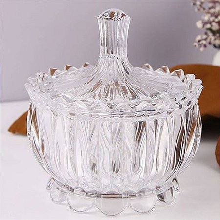 Bomboniere de Vidro Cristal com Tampa