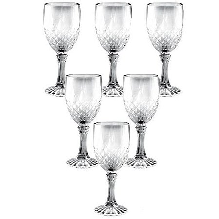 Jogo com 6 Taças de Vidro 164ml Incolor para Água Suco Vinho