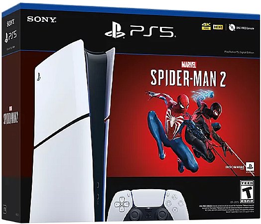 Playstation 5 Digital Slim 1 TB Com Jogo Spider-Man 2