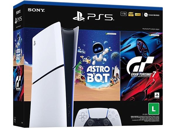 Playstation 5 Slim Digital Com 2 Jogos ASTRO BOT + Gran Turismo 825 GB