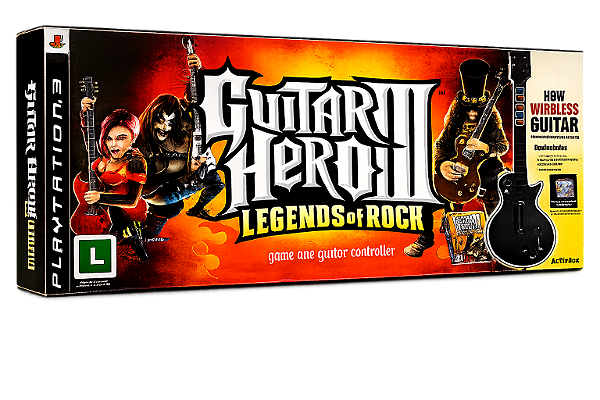 Guitar Hero Original Guitarra e Jogo PS3
