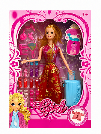 BONECA COM ACESSÓRIOS