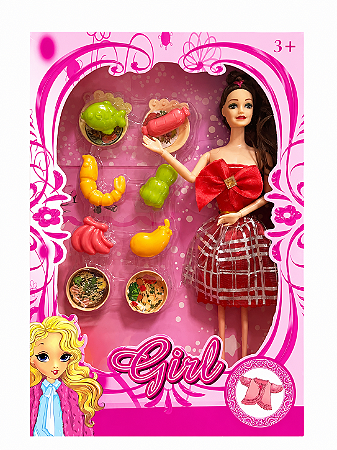 BONECA COM ACESSÓRIOS