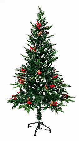 ÁRVORE DE NATAL ENFEITADA, PÉ DE FERRO - 150cm