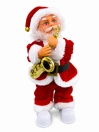 BONECO PAPAI NOEL MUSICAL - COM SOM E LUZ
