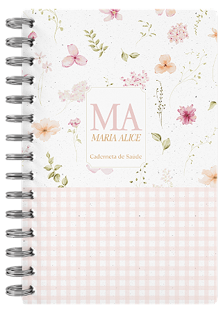 Caderneta de Saúde - Capa Xadrez Floral