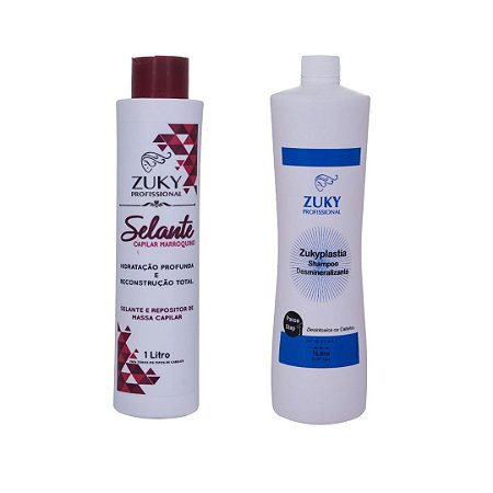 Kit selante capilar marroquino 1L + shampoo desmineralizante 1L