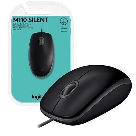 Mouse com fio USB Logitech M110 com Clique Silencioso, Design Ambidestro e  Facilidade Plug and Play, Preto - Speed informática SM