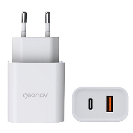 Carregador Turbo GEONAV USB e USB-C com Power Delivery