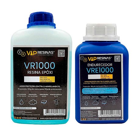 Resina Epóxi com Proteção UV PREMIUM VR1000 750g Baixa Espessura e Viscosidade