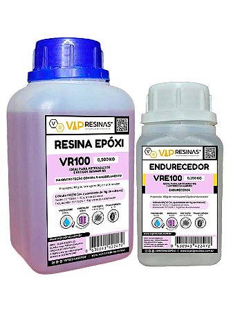 Resina Epóxi + Endurecedor VR100 UV 0,750kg Baixa Espessura