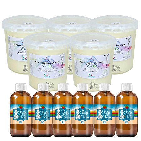 Kit Faça Você Mesmo Velas Aromáticas Cera de Palma 4,5kg