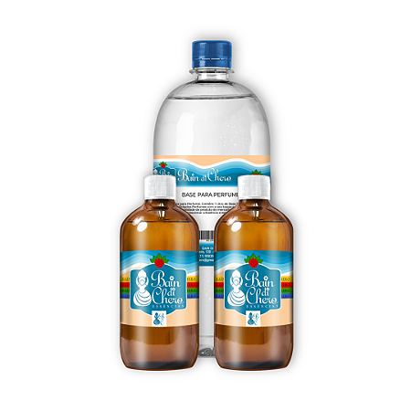 Kit Base para Perfume 1 Litro + Essência 100ml + Fixador Galaxolide 100ml