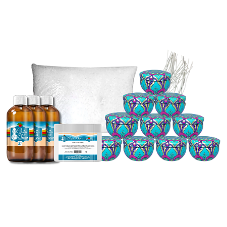 Kit Básico para produção de Velas Aromáticas com Latas Mandala 150ml