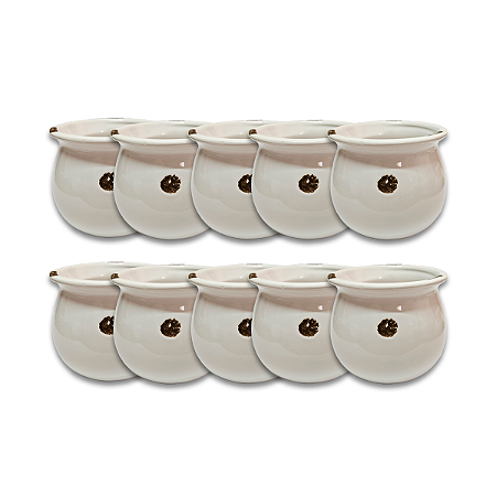 Vaso de Porcelana para Vela Kit com 10 unidades 370ml