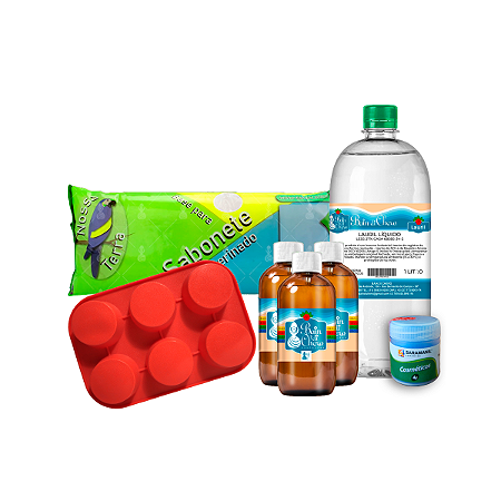Kit Iniciante de Saboaria Básico + Mica Colorida Saramanil 4gr
