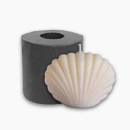 Molde de Silicone Vela Concha para Sabonetes, Velas e Resina Artesanal