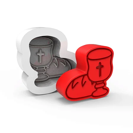 Molde de Silicone Pão e Taça de Vinho para Sabonetes, Velas e Resina Artesanal