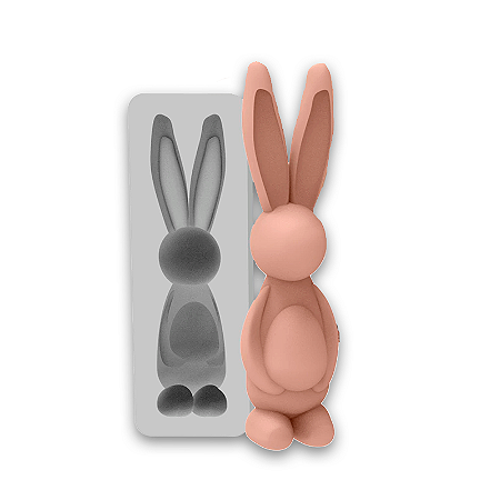Molde de Silicone Coelho com Ovo Páscoa para Sabonetes, Velas e Resina Artesanal