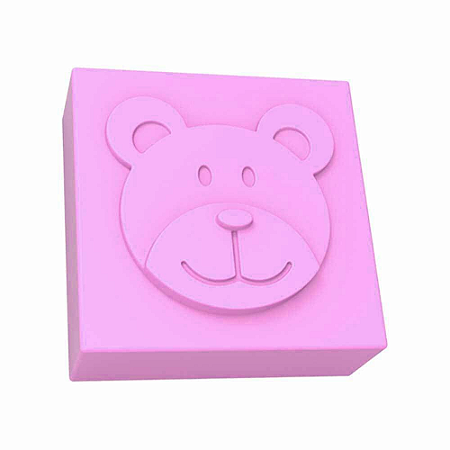 Molde de Silicone Quadrada Rosto de Urso