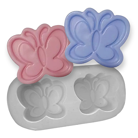 Molde de Silicone Borboleta 2 Cav