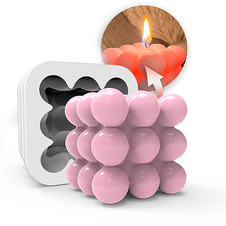 Molde de Silicone Cubo Grande Bolinhas