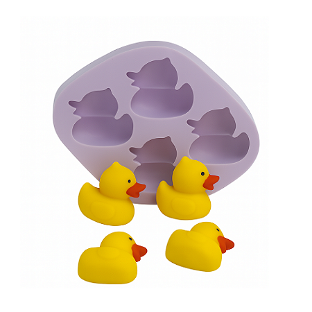 Molde de Silicone Molde Patinho 4 Cavidades