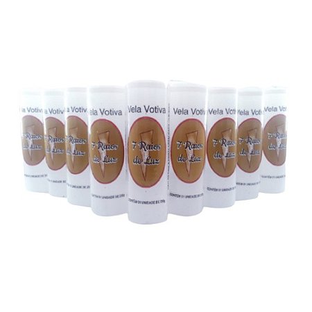 Kit 10 und Velas Votivas Brancas 7 dias - 260 gr cada