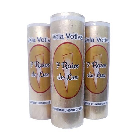 Kit 3 und Vela Votiva 7 Dias Dourada - 260 gr  cada