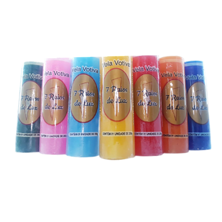 Kit 10 Velas Votivas 7 Dias Colorida - 260 gr cada
