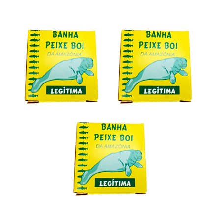 Kit 3 und Pomada De Banha De Peixe Boi Da Amazônia Legítima