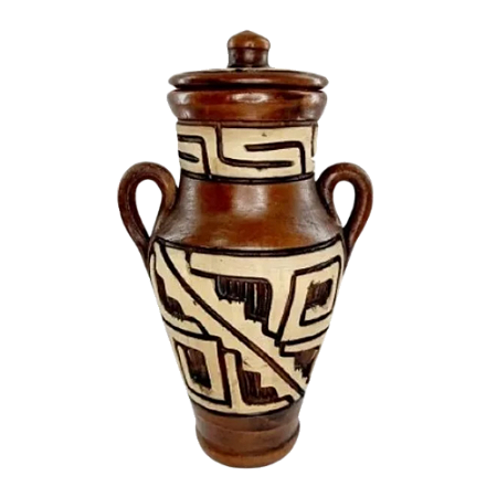 Quartinha de Barro Marajoara com Asa Umbanda e Candomblé