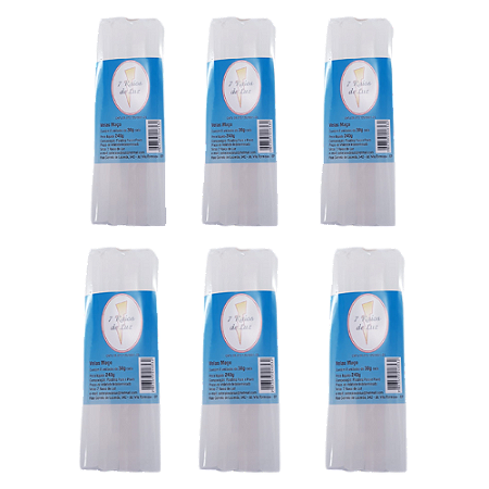 Kit 6 Maços Vela Palito Branca - 8 und em cada maço