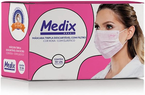Máscara Tripla Com 50 unidades- Medix