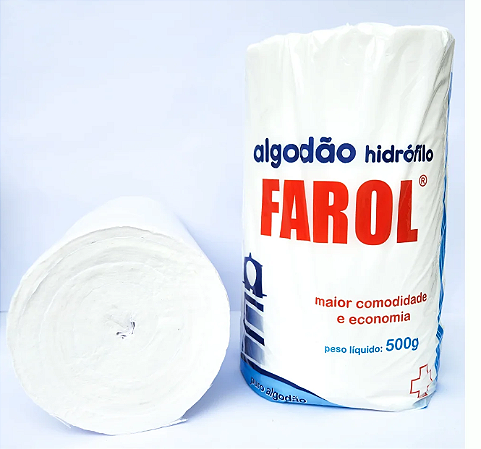 Algodão Hidrófilo em Rolo 500g Farol Und