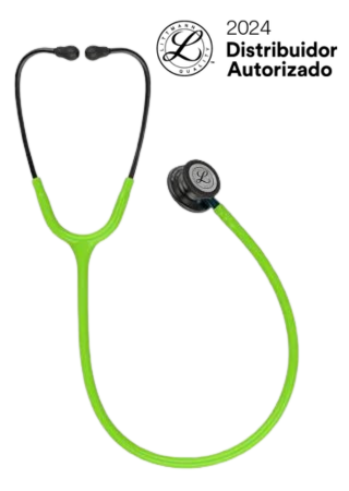 Estetoscópio 3M™ Littmann® Classic III™ 5875 Verde Limão com Preto Mate e Conector Azul - HB004727002