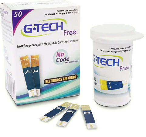 Tiras para Medição de Glicose com 50 Un. FREE1 G-Tech