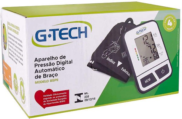 Aparelho de Pressão Digital Automático de Braço BSP11 G-TECH Und