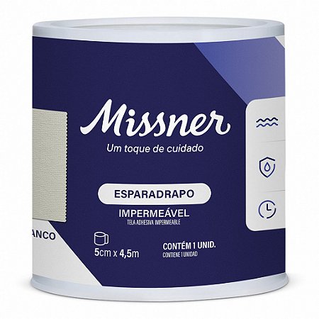 Esparadrapo Impermeável Branco 5cm x 4,5m - Missner