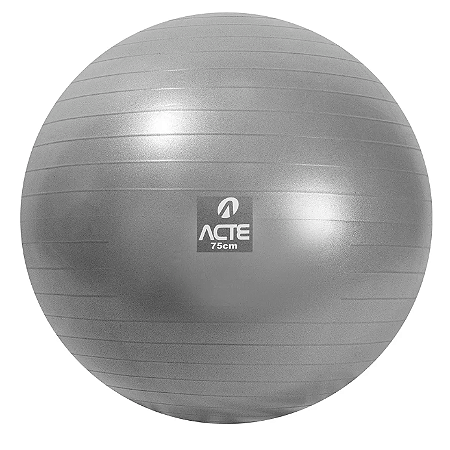 Bola Pilates 75cm Cinza com Bomba de Ar T9-75 - Acte Sports