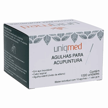Agulhas para Acupuntura 0,20x30mm com 1.000 unidades - Uniqmed