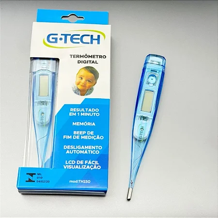 TERMôMETRO CLíNICO DIGITAL FEBRE G-TECH TH150 AZUL