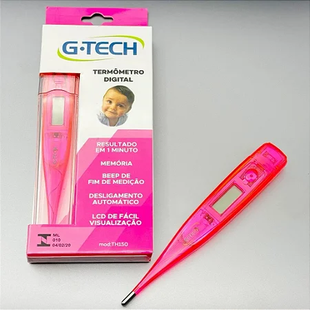 Termômetro digital rosa - G-Tech