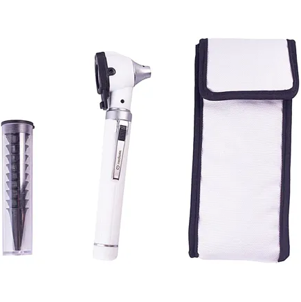 Otoscópio Fibra Óptica Color Branco - Medicate UND